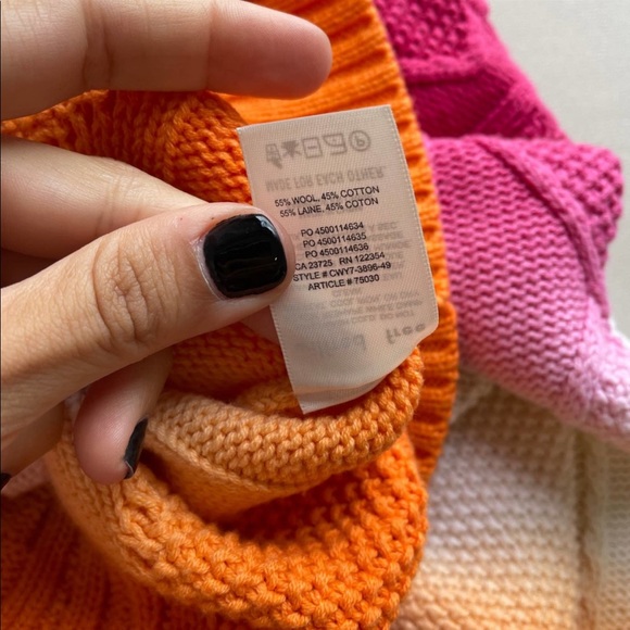 Wilfred Free Aritzia Mystic Wool Ombre Sweater Cropped Sherbet Size L - Picture 5 of 7